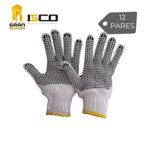 GUANTES DE POLIESTER CON PUNTOS DE PVC